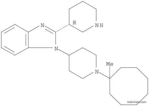 Molecular Structure of 1028969-49-4 (1-[1-(1-Methylcyclooctyl)-4-piperidinyl]-2-(3R)-3-piperidinyl-1H-benzimidazoletrihydrochloride)
